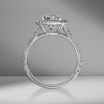 Round Brilliant Cut Engagement Ring with Split Shank Diamond Pavé