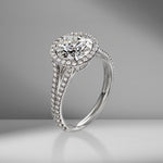 Round Brilliant Cut Engagement Ring with Split Shank Diamond Pavé