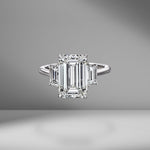 Emerald Cut Engagement Ring with Trapezoids