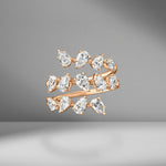 Pear Shape Diamond Spiral Ring