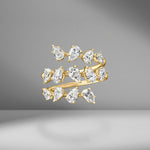 Pear Shape Diamond Spiral Ring