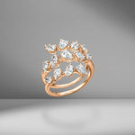 Pear Shape Diamond Spiral Ring
