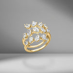 Pear Shape Diamond Spiral Ring