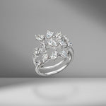 Pear Shape Diamond Spiral Ring