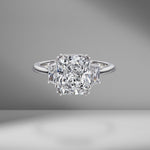 Radiant Cut Engagement Ring with Trapezoids