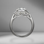 Radiant Cut Engagement Ring with Trapezoids