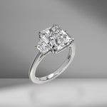 Radiant Cut Engagement Ring with Trapezoids