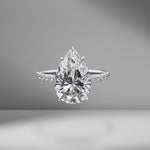 Pear Shape Engagement Ring with Diamond Pavé