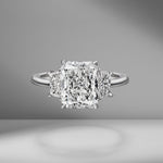 Radiant Cut Engagement Ring with Trapezoids