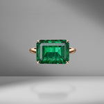 Emerald Cut Emerald East-West Ring