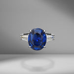 Oval Cut Sapphire with Tapered Baguettes