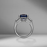 Oval Cut Sapphire with Tapered Baguettes
