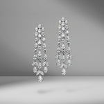 Triple Row Diamond Chandelier Earrings