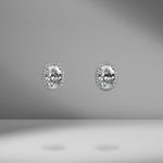 Oval Cut Diamond Studs with Micro Pavé Halo