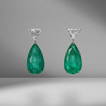 Colombian Emerald Pear Shape Drop Earrings