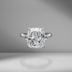 Cushion Cut Engagement Ring with Tapered Bullets