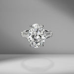 Oval Cut Engagement Ring with Tapered Baguettes