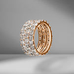 Triple Row Asscher Eternity Band