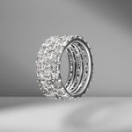 Triple Row Asscher Eternity Band
