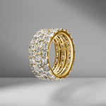 Triple Row Asscher Eternity Band