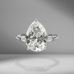 Pear Shape Engagement Ring with Tapered Baguettes