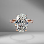 Oval Cut Engagement Ring with Diamond Pavé