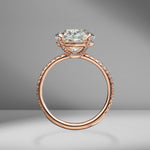 Oval Cut Engagement Ring with Diamond Pavé