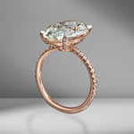 Oval Cut Engagement Ring with Diamond Pavé