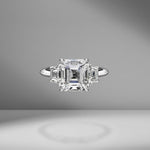 Asscher Cut Engagement Ring with Trapezoids