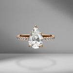 Pear Shape Engagement Ring with Diamond Pavé