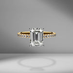 Emerald Cut Engagement Ring with Diamond Pavé