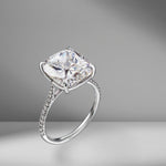 Cushion Cut Engagement Ring with Diamond Pavé