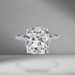 Cushion Cut Engagement Ring with Diamond Pavé