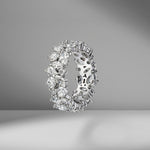 Two Row Multi-Shape Cluster Eternity Band