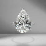 Pear Shape Engagement Ring with Diamond Pavé