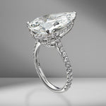 Pear Shape Engagement Ring with Diamond Pavé