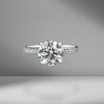 Round Brilliant Cut Engagement Ring with Diamond Pavé