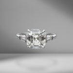 Asscher Cut Engagement Ring with Tapered Baguettes