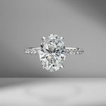 Oval Cut Engagement Ring with Diamond Pavé