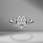 Cushion Cut Engagement Ring with Half Moons