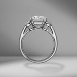 Cushion Cut Engagement Ring with Half Moons