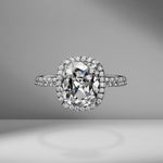Cushion Cut Engagement Ring with Pavé Halo