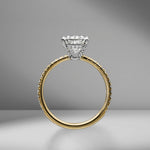 Cushion Cut Engagement Ring with Diamond Pavé