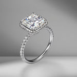 Cushion Cut Engagement Ring with Pavé Halo