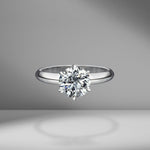 Round Brilliant Cut Solitaire Engagement Ring with Classic Tiffany Setting