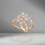 Four Row Pear Shape Diamond Spiral Ring