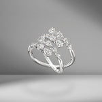 Four Row Pear Shape Diamond Spiral Ring
