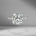 Cushion Cut Engagement Ring with Diamond Pavé
