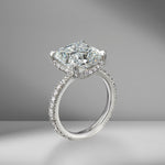 Cushion Cut Engagement Ring with Diamond Pavé