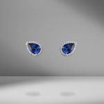Pear Shape Blue Sapphire Studs